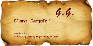 Glanz Gergő névjegykártya